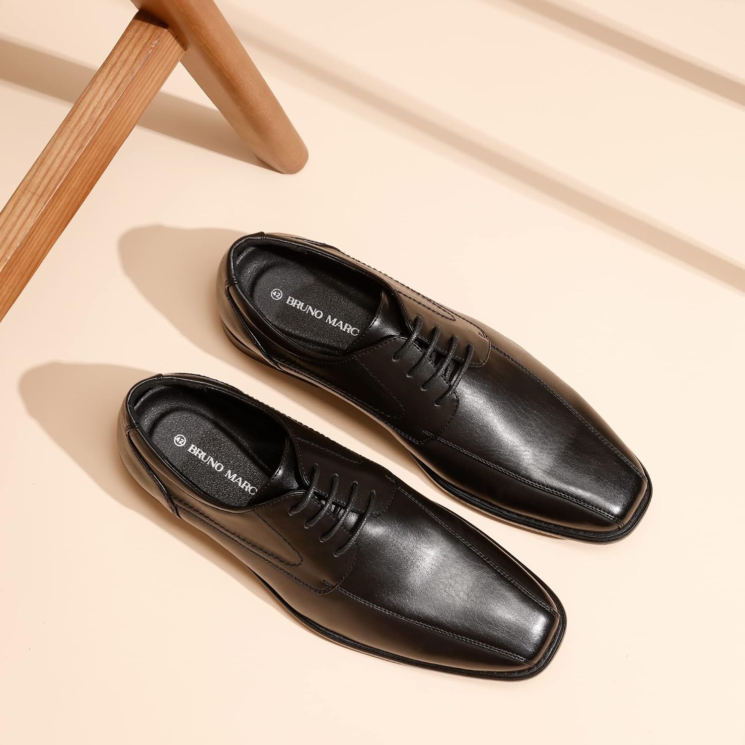 Thumbnail 2 de Bruno Marc Scarpe Oxford da uomo in pelle (look vintage) stringate Derby basse