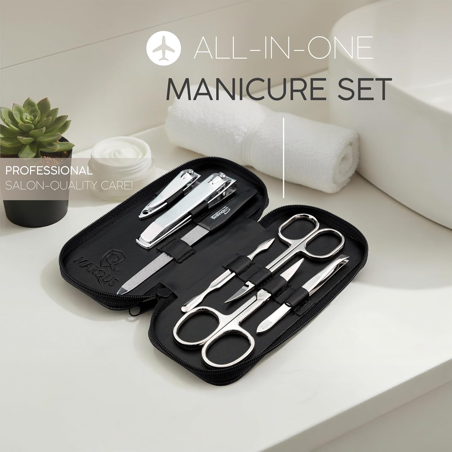 Thumbnail 1 de Solingen Set Manicure Uomo e Donna – Kit da 7 Pezzi con Etui in Vera Pelle