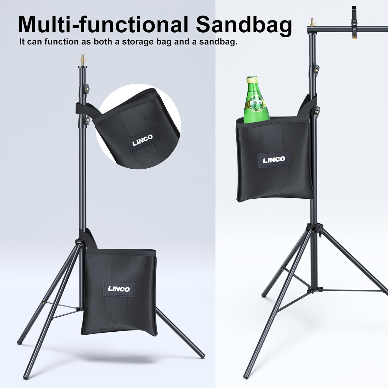 Detalle de LINCO Backdrop Stand Kit 10x7 ft backdrop support