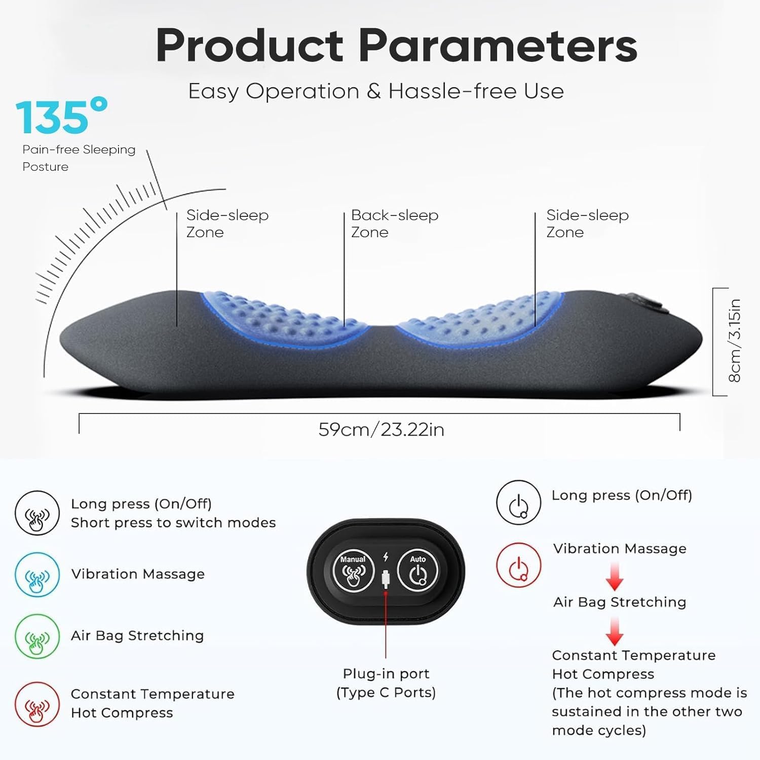 Thumbnail 4 de Lower Back Massager, Electric 3 in 1 with Heating and Spinal Traction (Dark Grey)