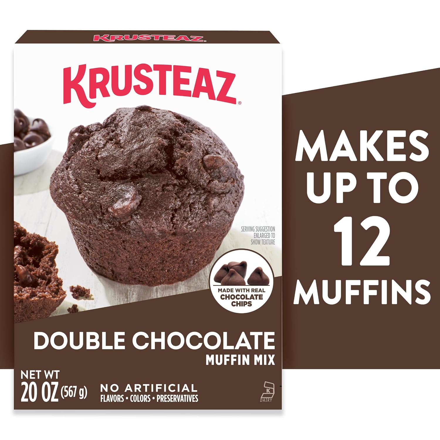 Detalle de Krusteaz Double Chocolate Muffin Mix 20 oz