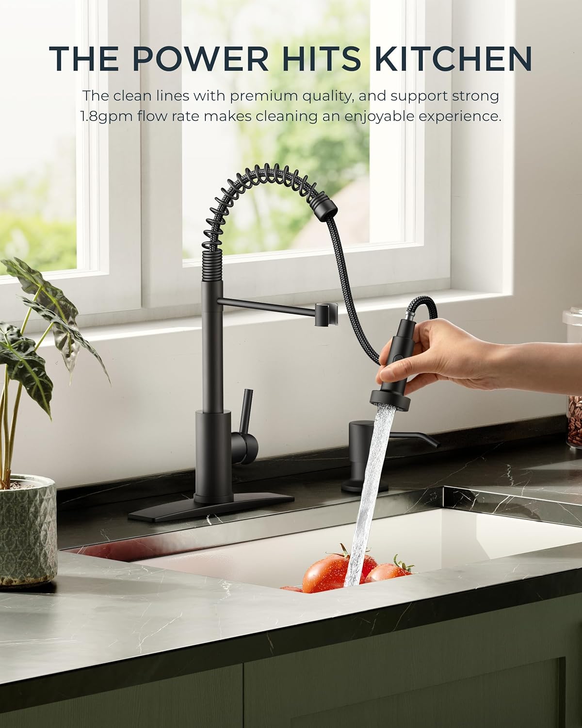 Thumbnail 5 de FORIOUS Black Kitchen Faucet 18.9 in