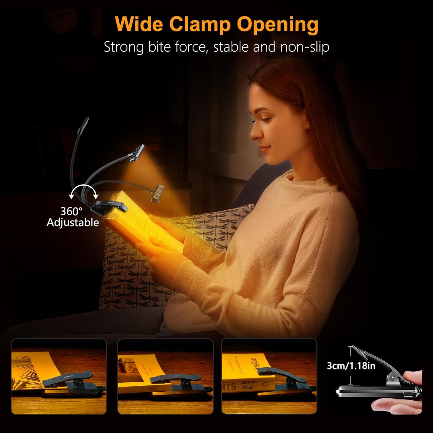 Thumbnail 6 de Gritin 19 LED Rechargeable Book Light 90H runtime