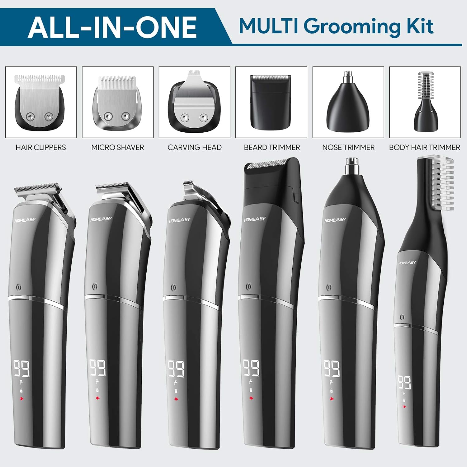 Detalle 2 de HOMEASY Beard Trimmer 6-in-1