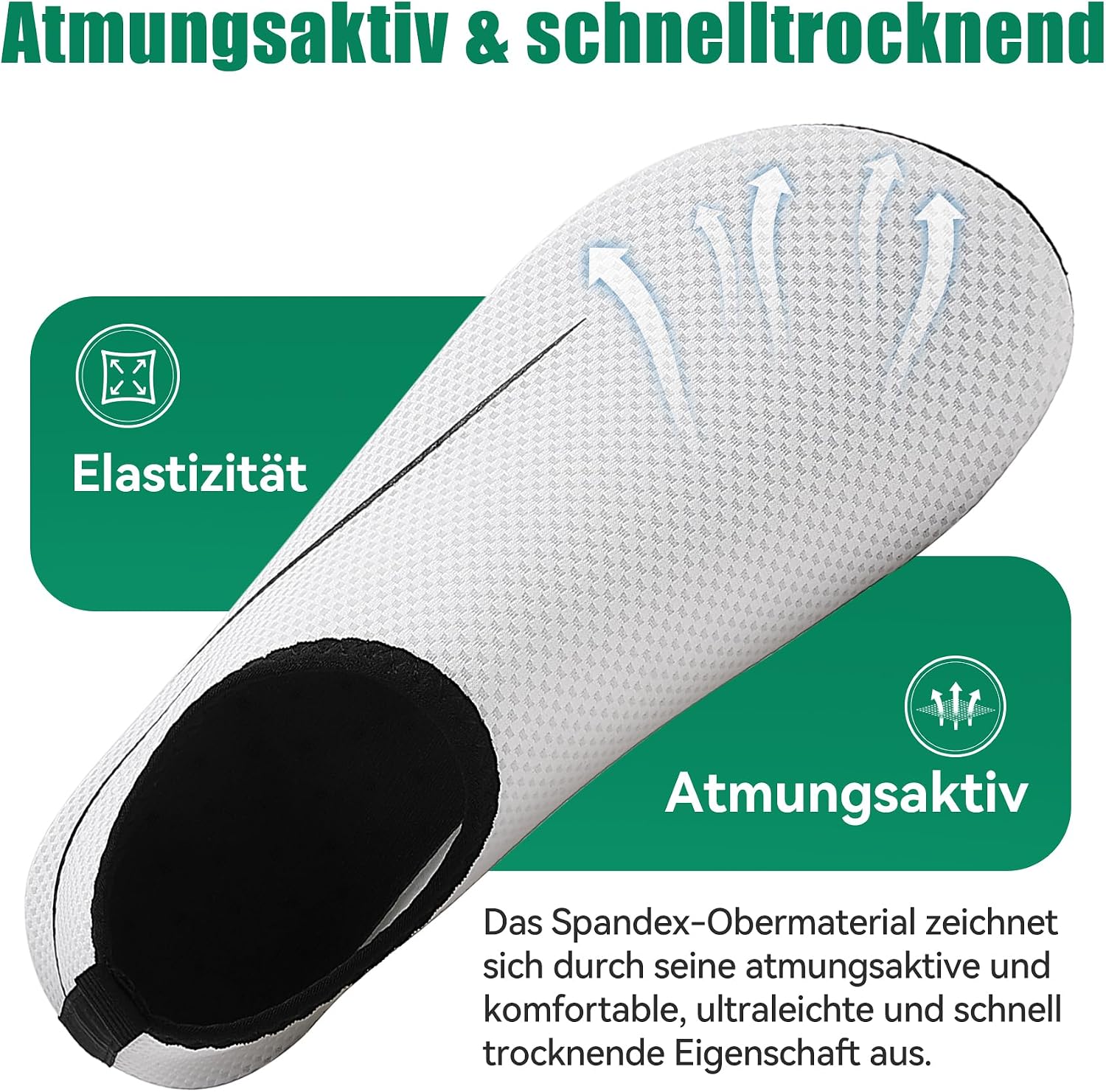 Detalle de RUOMU Unisex Badeschuhe – Schnelle Trocknung, rutschfest und leicht, Gr. 34–47