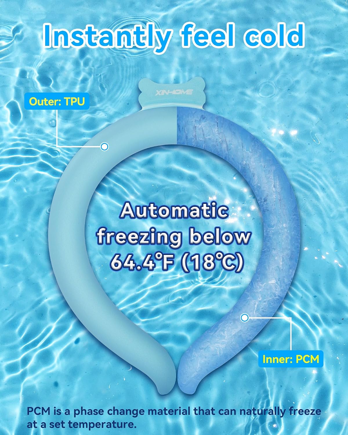 Thumbnail 2 de Neck Cooling Tube Wraps Ice Ring Neck Cooler