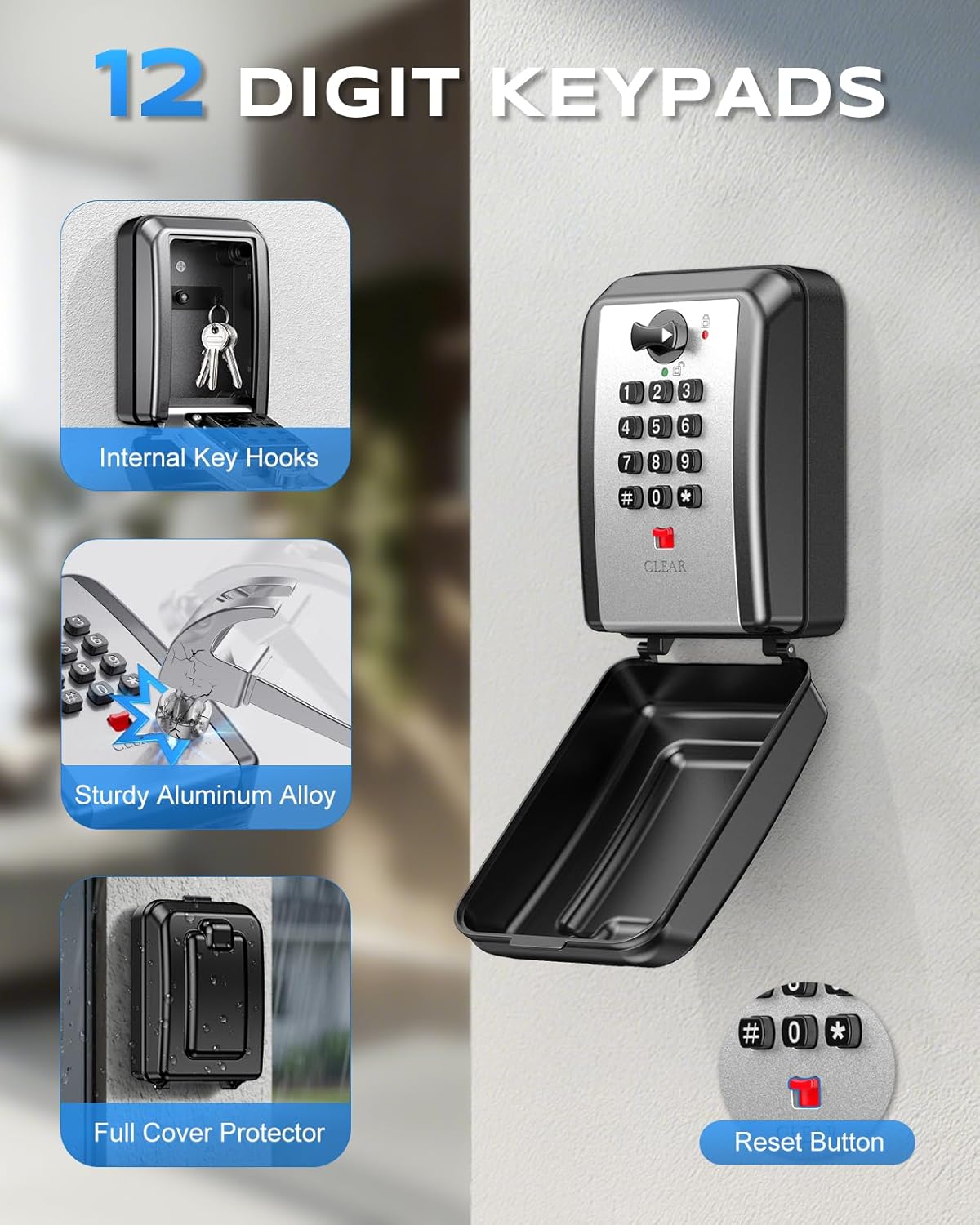 Thumbnail 2 de Mohard Key Safe 12-digit wall-mounted key box 🔐