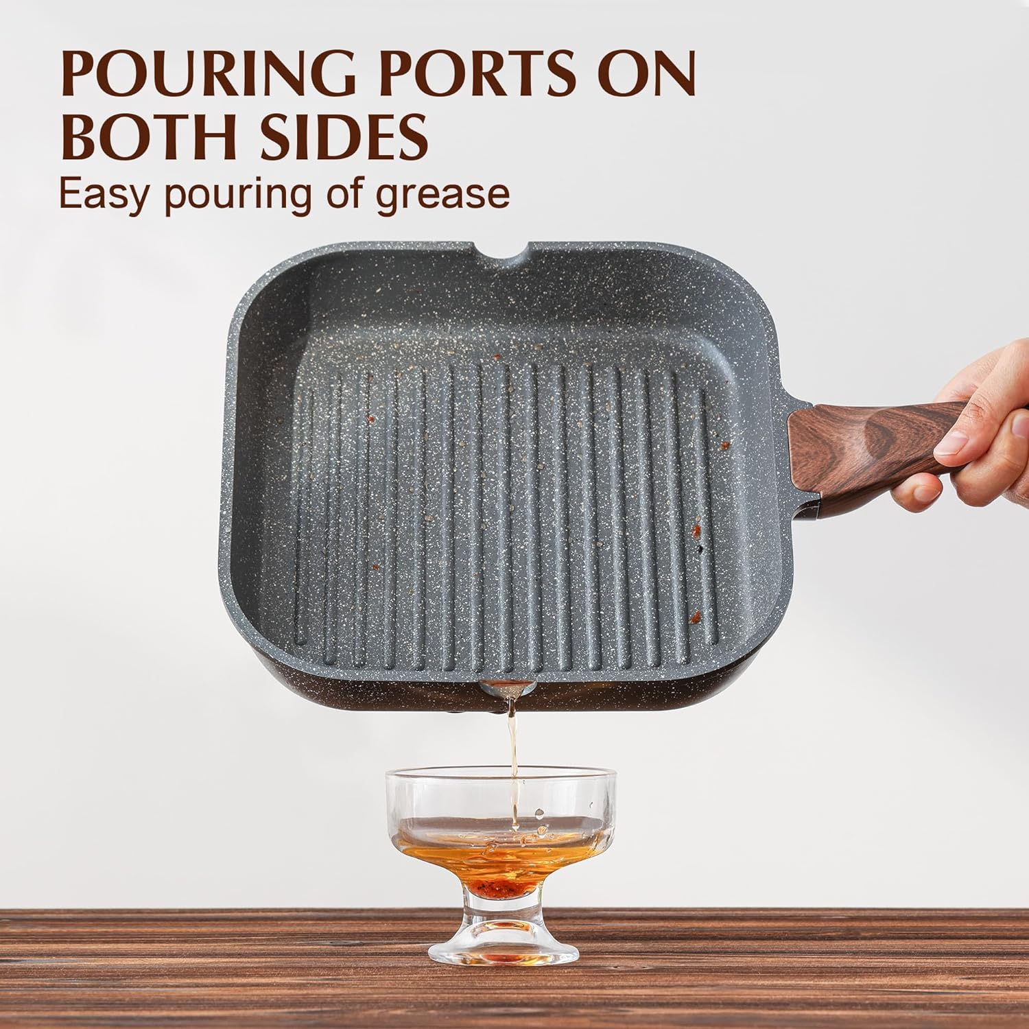 Thumbnail 5 de SENSARTE 12Inch Nonstick Grill Pan for Stove Tops with Pour Spouts