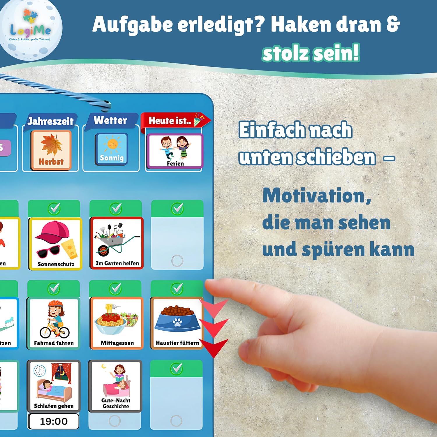 Detalle 2 de LogiMe Tagesplaner 241 Magneten đź“…