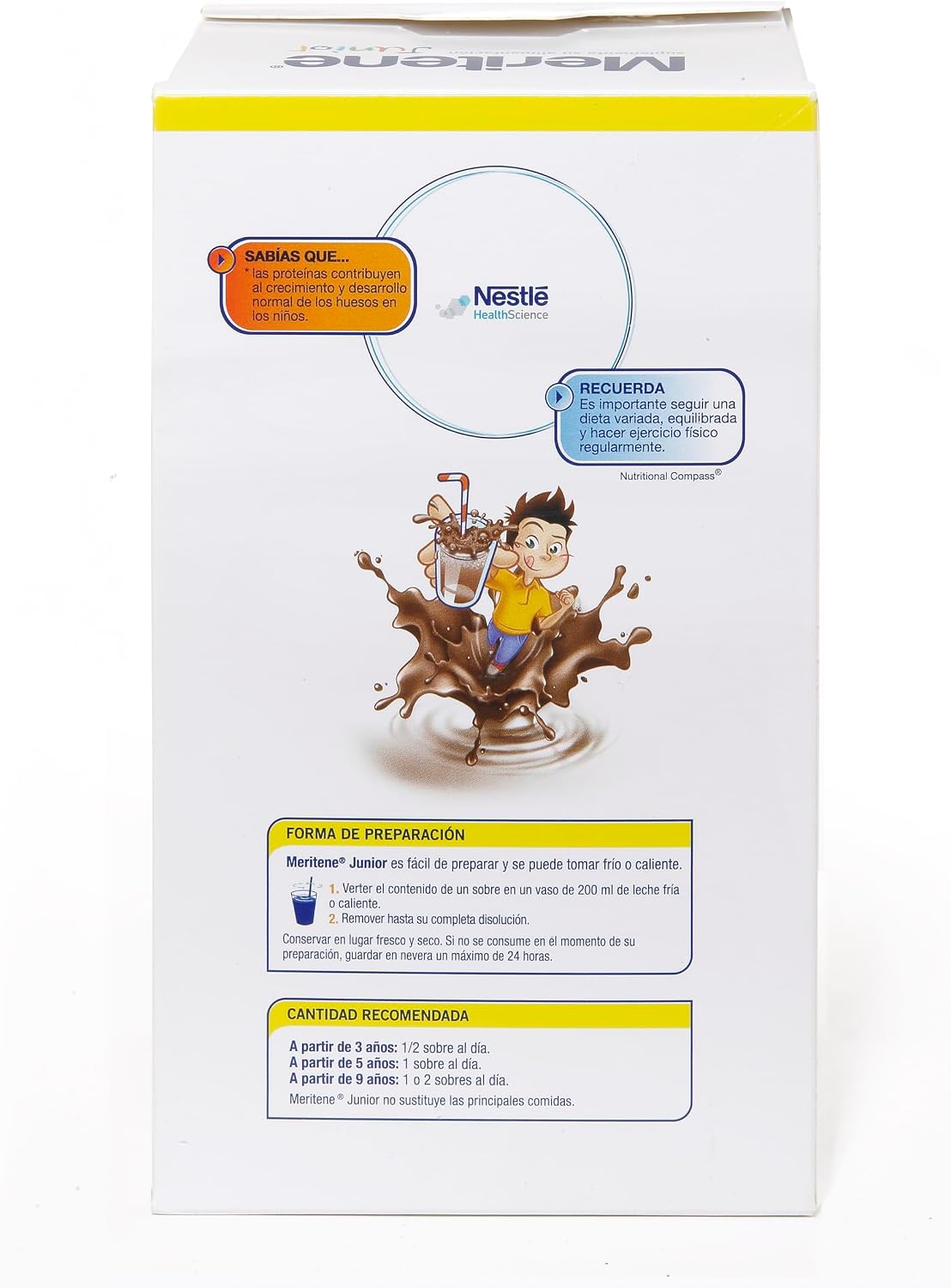 Detalle 2 de Meritene Junior Suplemento Polvo Chocolate 15 sobres 🍫
