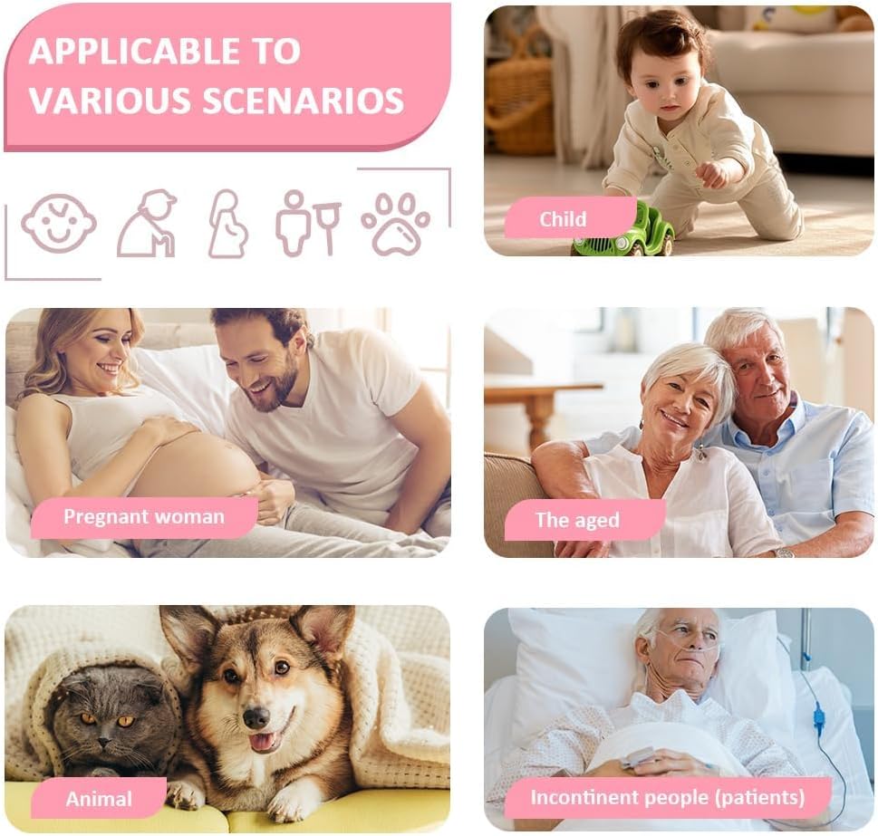 Thumbnail 5 de DUJUIKE Coprimaterasso Impermeabile 85×90 cm – Rosa, Antiscivolo e Lavabile