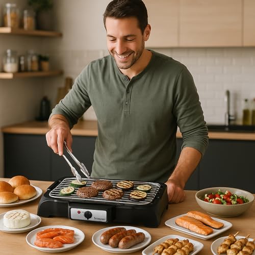 Thumbnail 6 de BEPER P101BBQ001 Barbecue Elettrico 2000W – Griglia XXL 41,5x24 cm, Cottura Senza Fumo