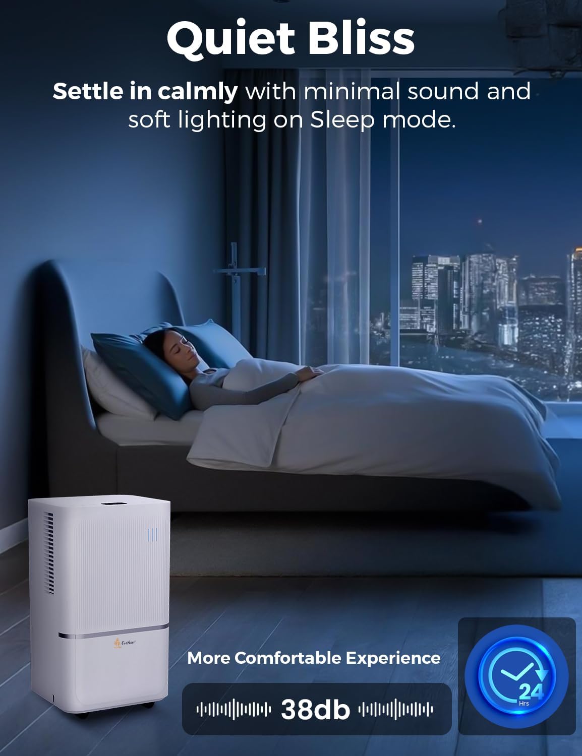 Detalle de EcoNour 12L/day WiFi dehumidifier