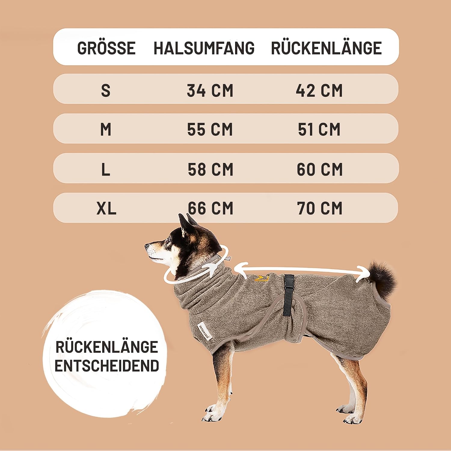 Detalle de Rudelkönig Hundebademantel XL aus 100% Baumwolle – saugstark, kuschelig und ideal für große Hunde