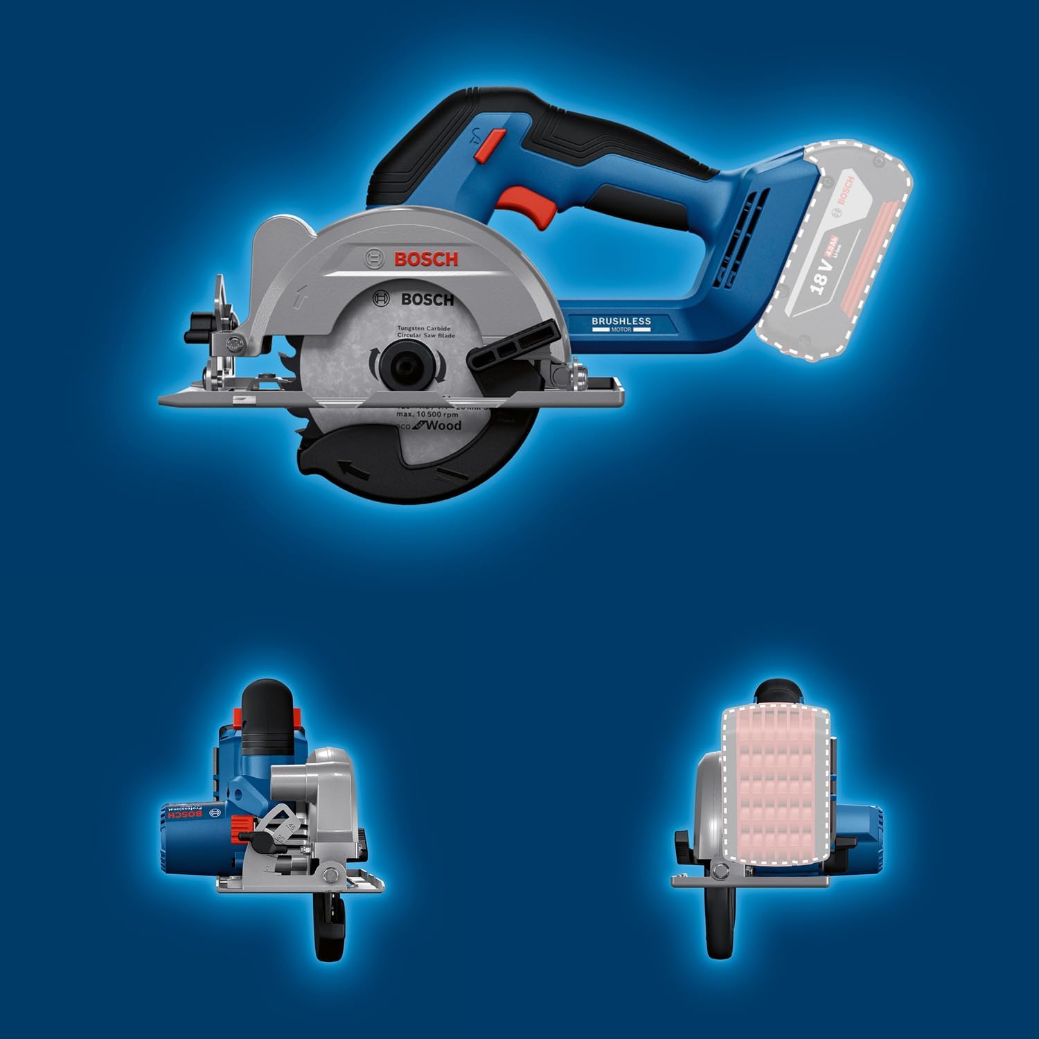 Thumbnail 5 de Bosch Professional GKS 18V-51 Akku-Kreissäge 140 mm 🛠