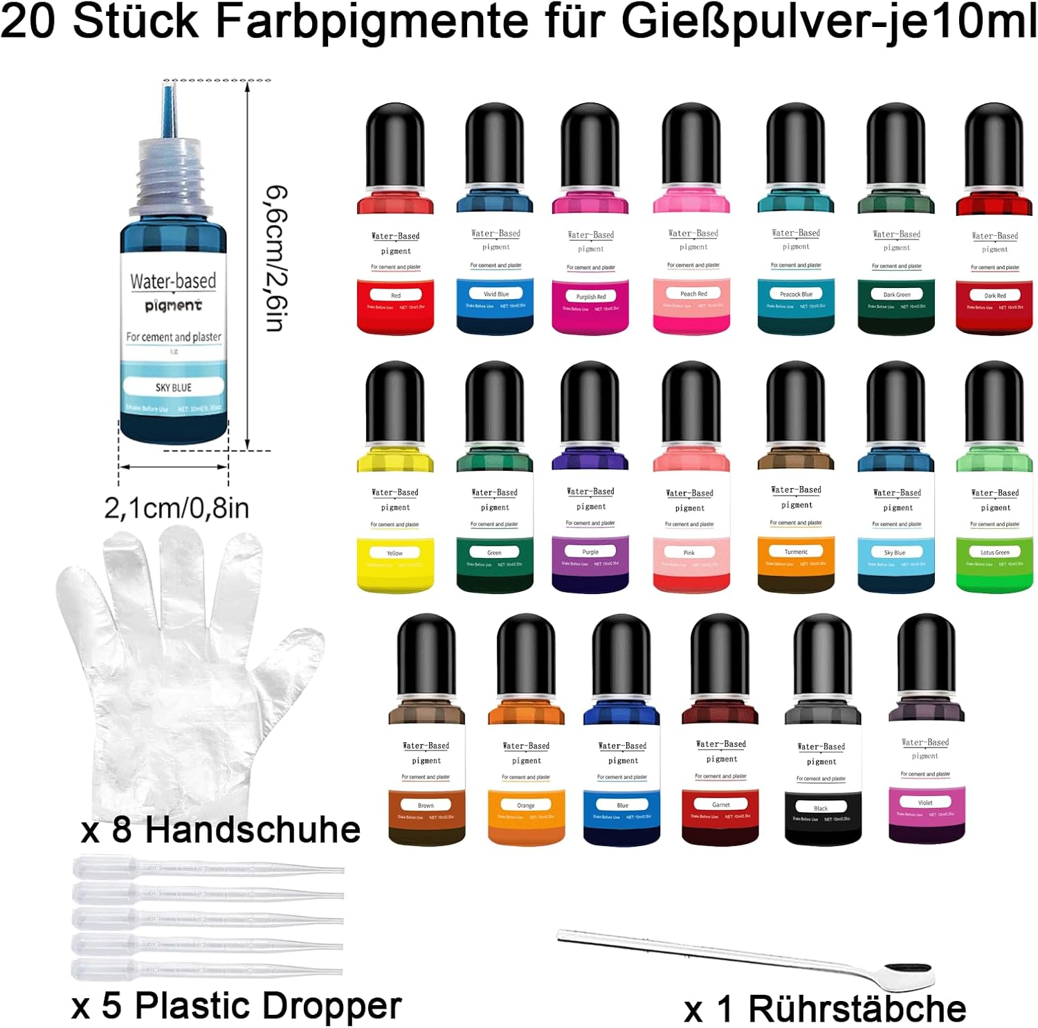 Detalle 2 de Altaroo 20 Farbpigmente 10 ml für Gießpulver