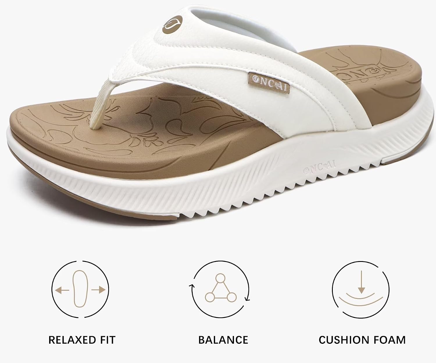 Detalle 2 de ONCAI Orthotic Cushion Flip Flops 1.2" Heel Cup