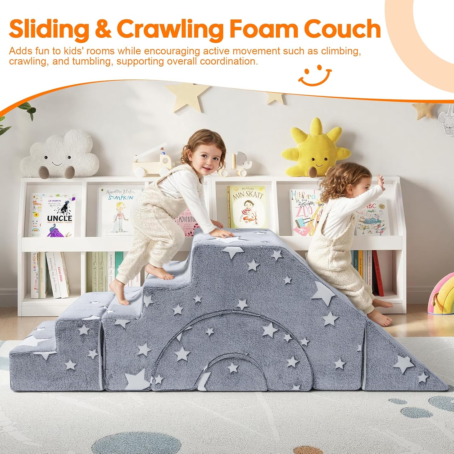 Thumbnail 5 de MeMoreCool Kids Foam Climbing Couch with Glow-in-the-Dark Stars