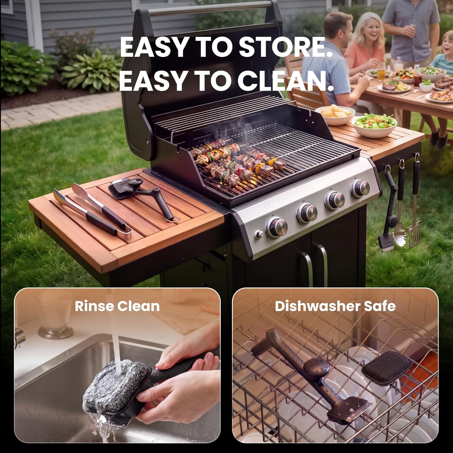 Thumbnail 5 de ThermoMaven Bristle-Free BBQ Grill Brush - 17" Steam-Powered, Safe & Replaceable Heads