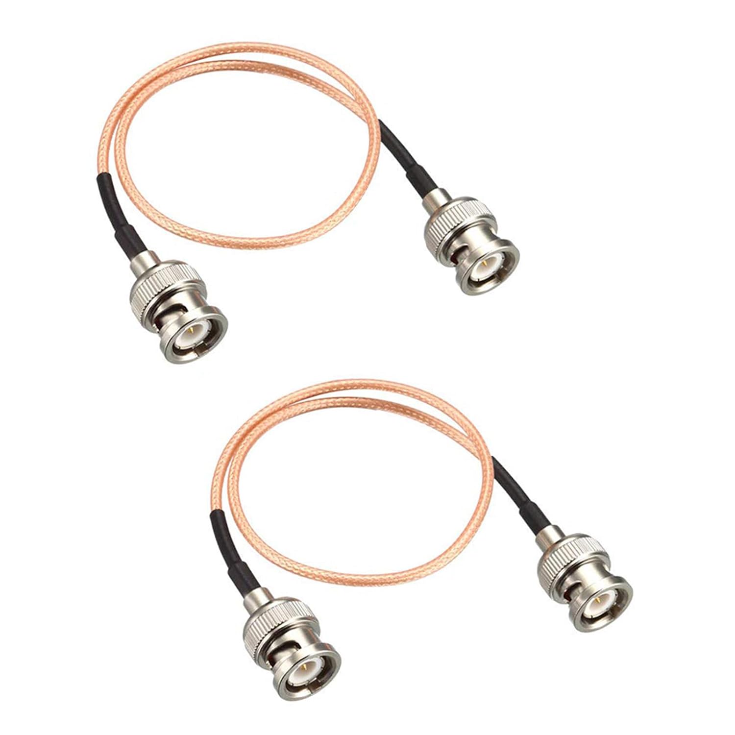 Detalle de MACHSWON RG316 2-Pack Coaxial Cables with BNC Male to BNC Male Connectors (1.5 ft) – 50 Ohm, Low Loss for CCTV and RF