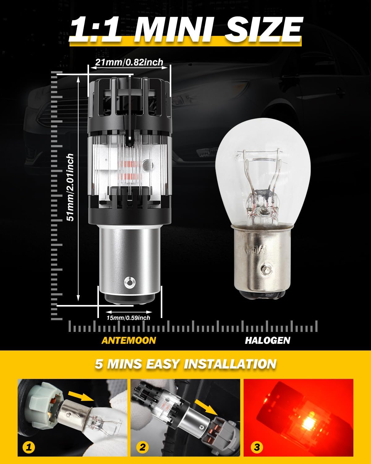 Detalle de ANTEMOON 1157 Canbus LED bulbs P21/5W