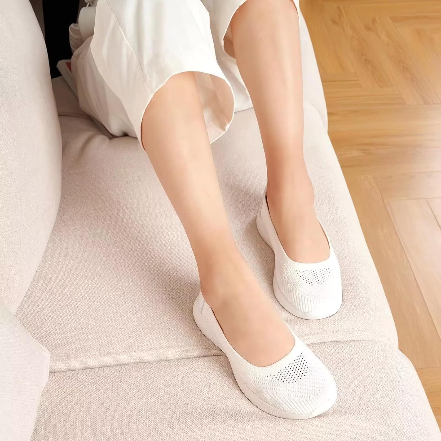 Thumbnail 2 de TIOSEBON Damen Komfort Slip-On Loafers Flach Schaumstoff Mesh Anti-Rutsch Walking Schuhe