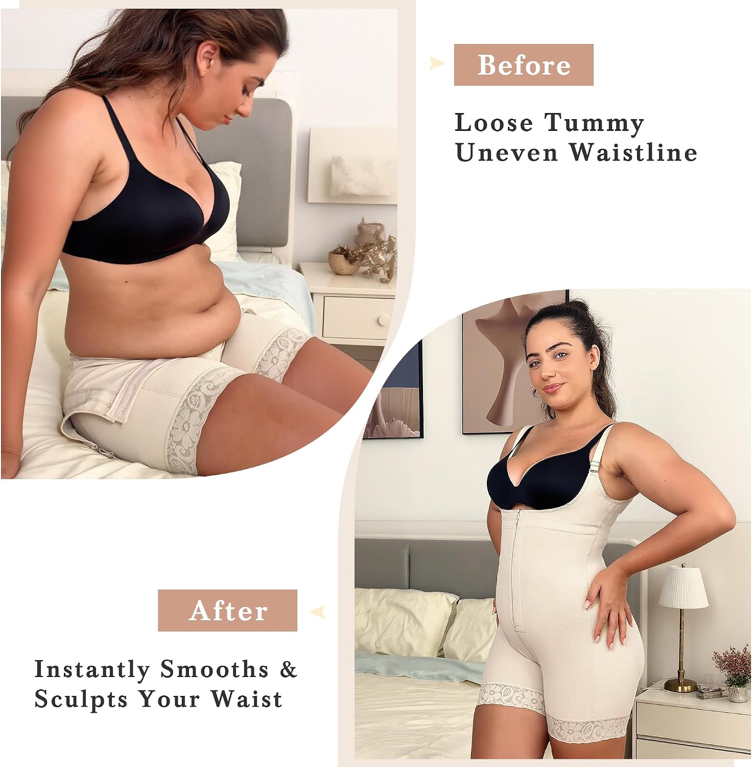 Detalle 2 de YIANNA Colombian Shapewear Bodysuit with Moderate Compression and Open Crotch