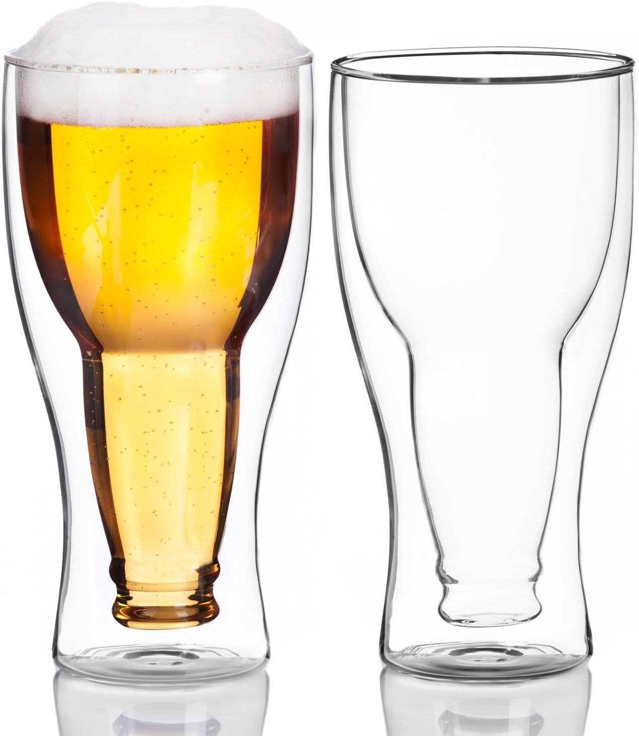 Detalle 1 de Dimono 330 ml Double-Walled Beer Glass with Inverted Bottle Design
