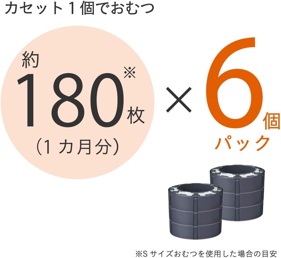 Detalle de Combi スマートポイ 防臭おむつポット用スペアカセット 6個入り・約180枚分