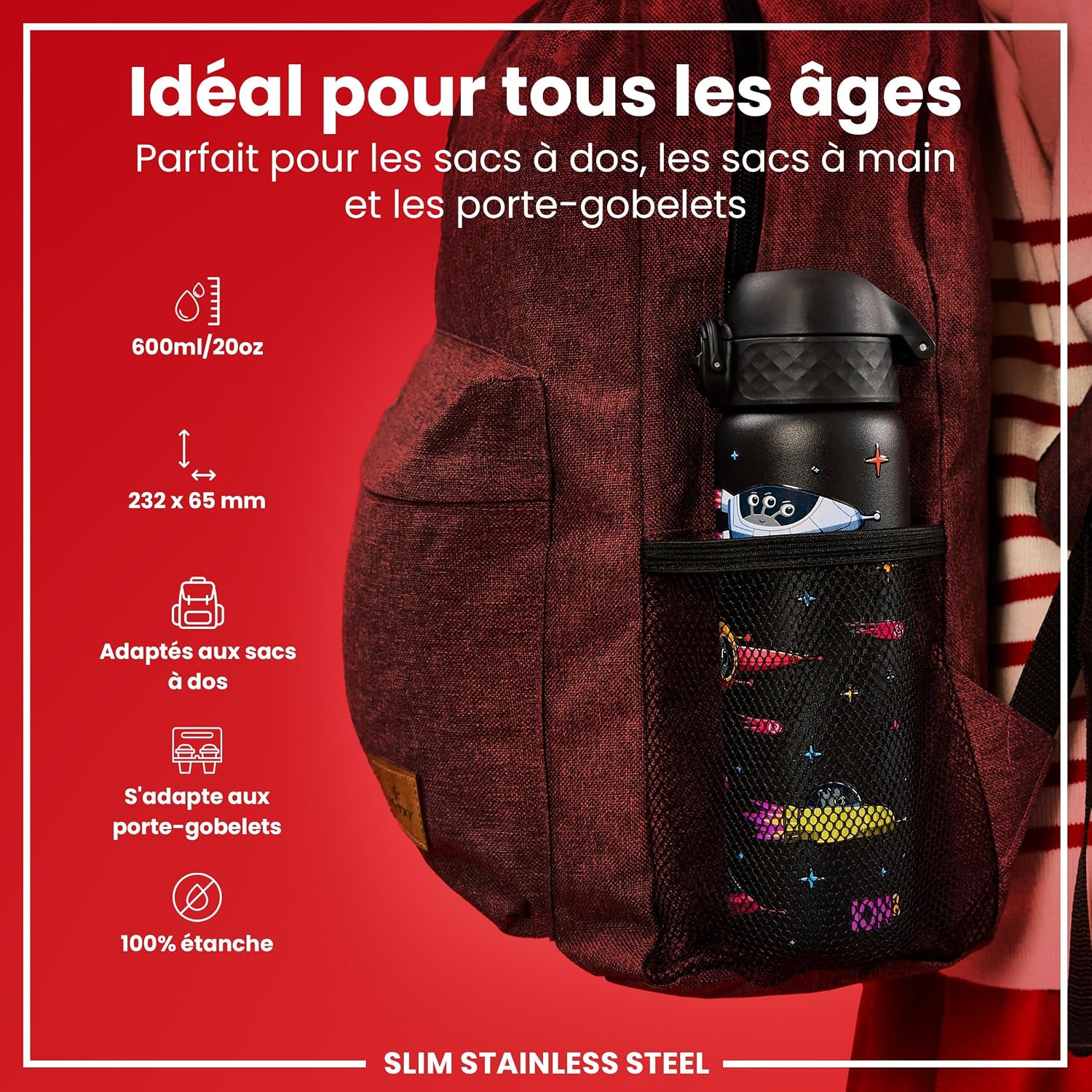 Detalle 2 de Ion8 Gourde Inox 600 ml 🥤