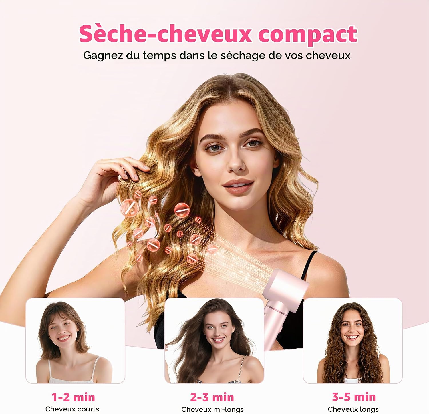 Detalle de Atopskins 5-in-1 haarstyler, 1000 W met lcd-display en 30mm-krulopzetstukken