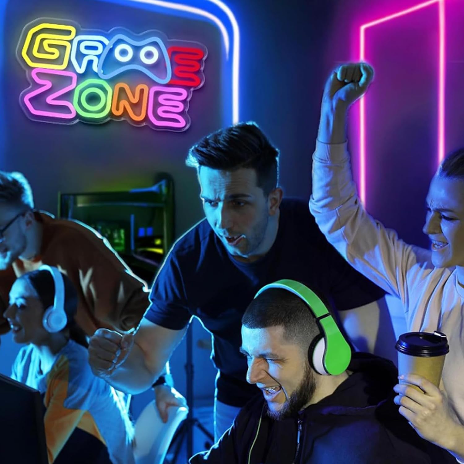 Detalle 2 de BAIFULAI WK917 Game Zone LED-neonbord, USB, meerkleurig en dimbaar
