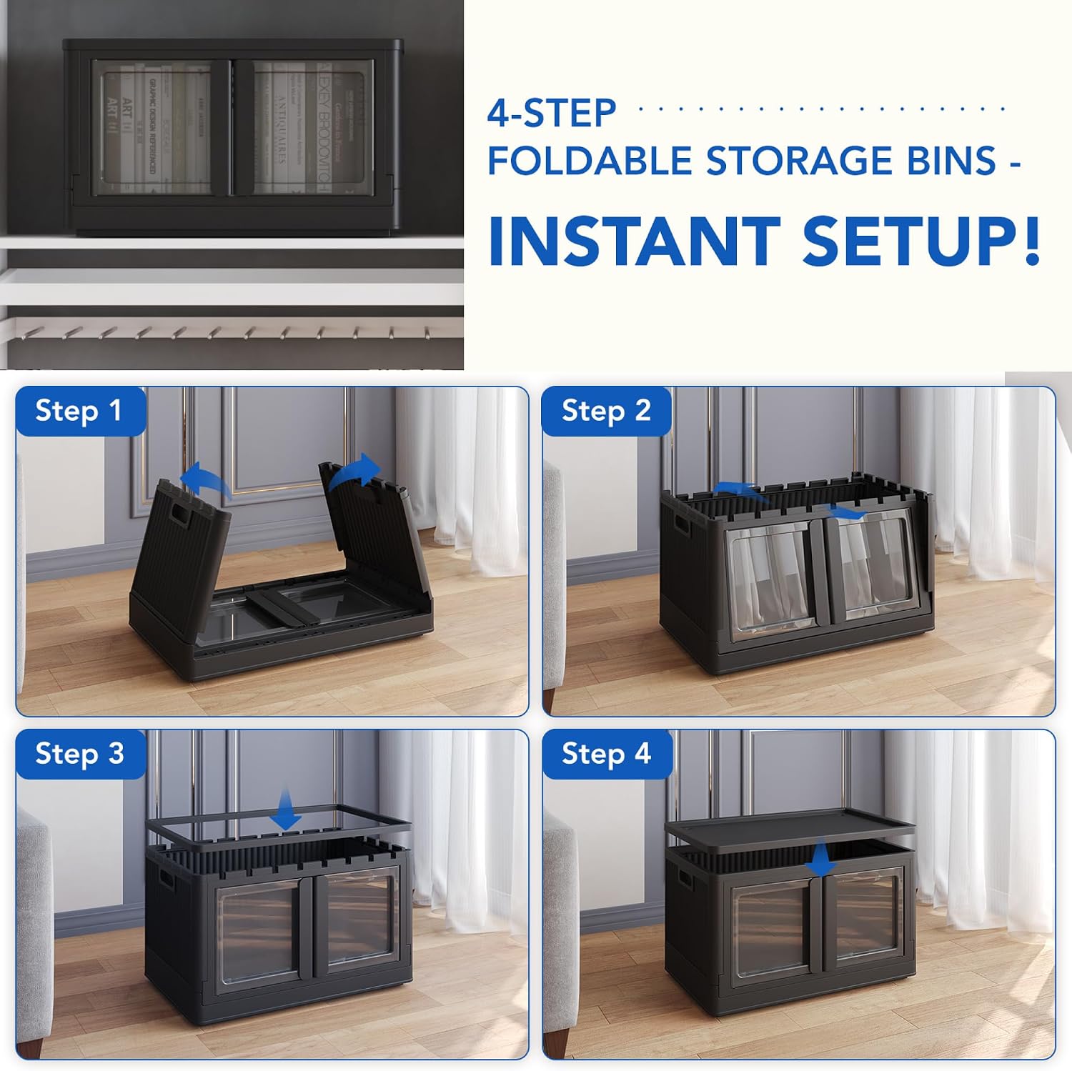 Detalle de FLEXIMOUNTS Stackable Storage Bins 228 QT