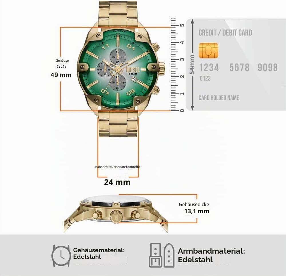 Thumbnail 6 de Diesel Spiked Uhr für Männer – Quarz-Chronograph mit Edelstahlarmband