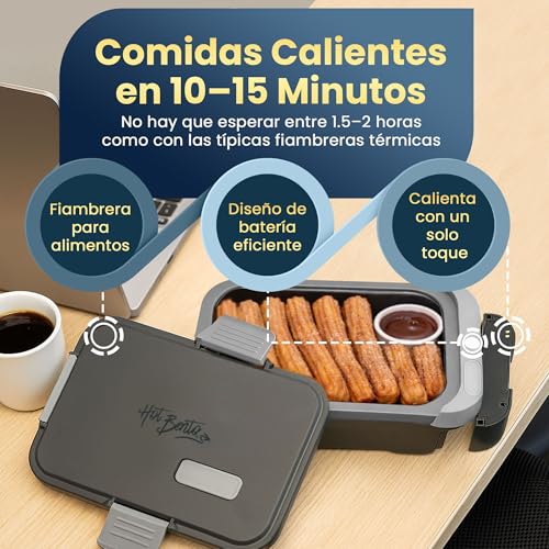 Detalle 2 de Hot Bento PLUS – Fiambrera eléctrica portátil y autocalentable (994 ml, negro)