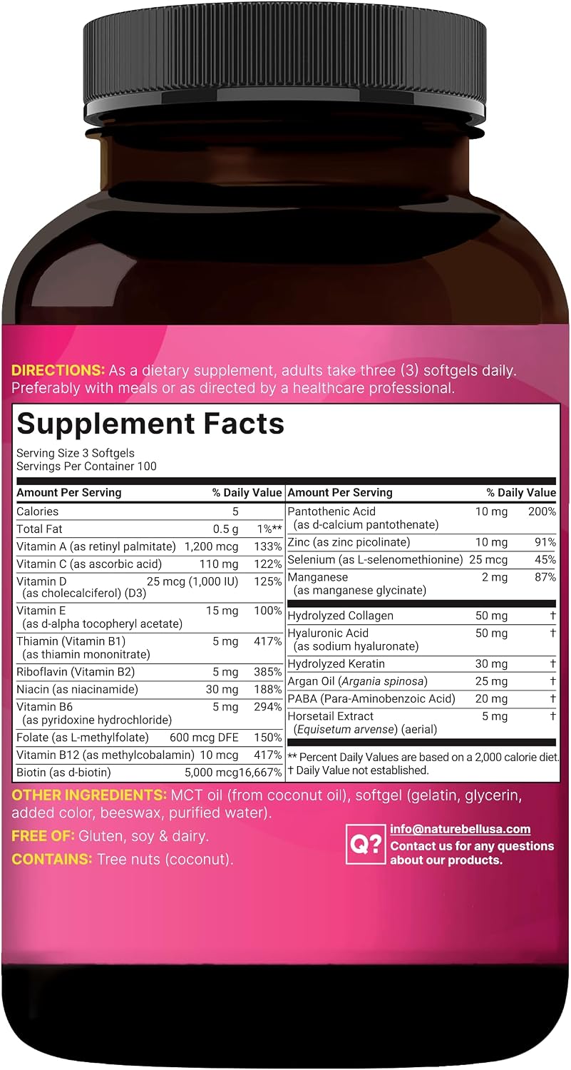 Thumbnail 6 de NatureBell Hair, Skin & Nails Vitamins, 300 Softgels