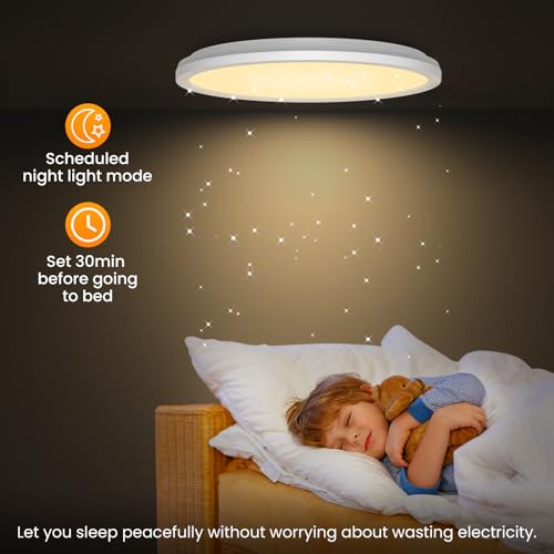 Detalle 2 de Tyreses LED Deckenleuchte Dimmbar mit Fernbedienung, 24W RGB Farbwechsel – 30 cm