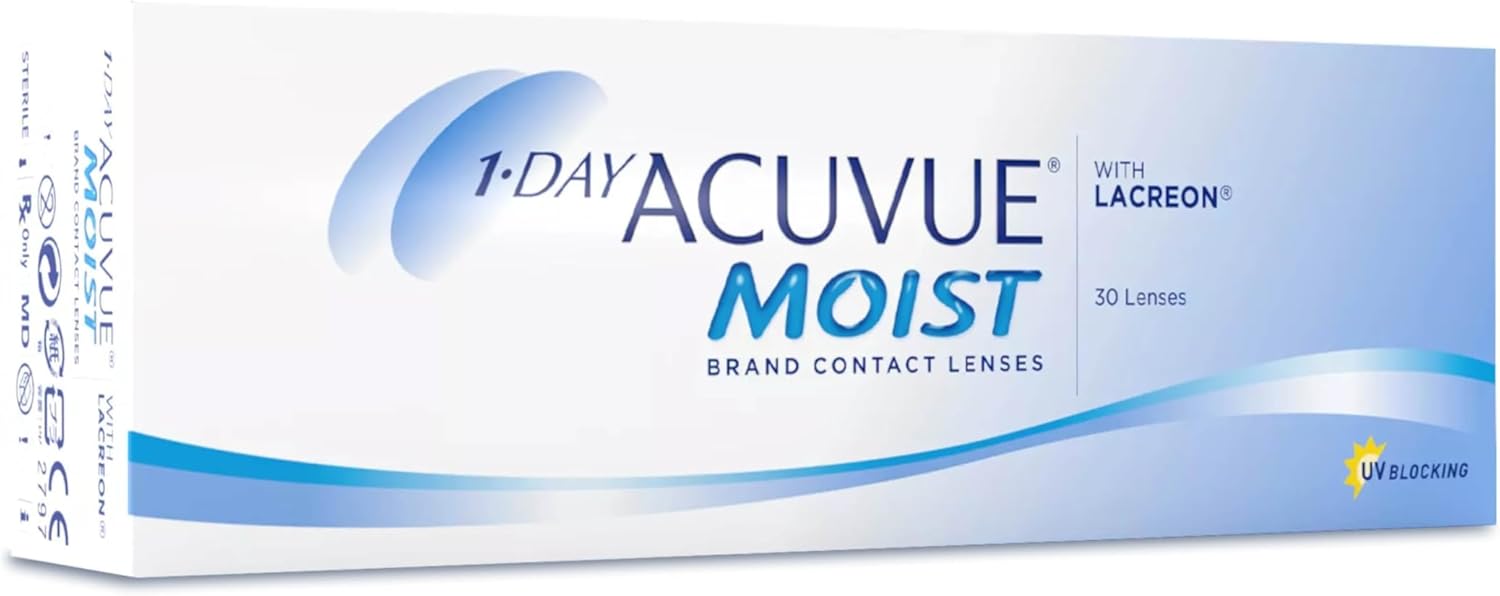 Detalle 2 de ACUVUE MOIST 1-Day Tageslinsen – für empfindliche Augen, -7,5 dpt, BC 9, 30 Linsen