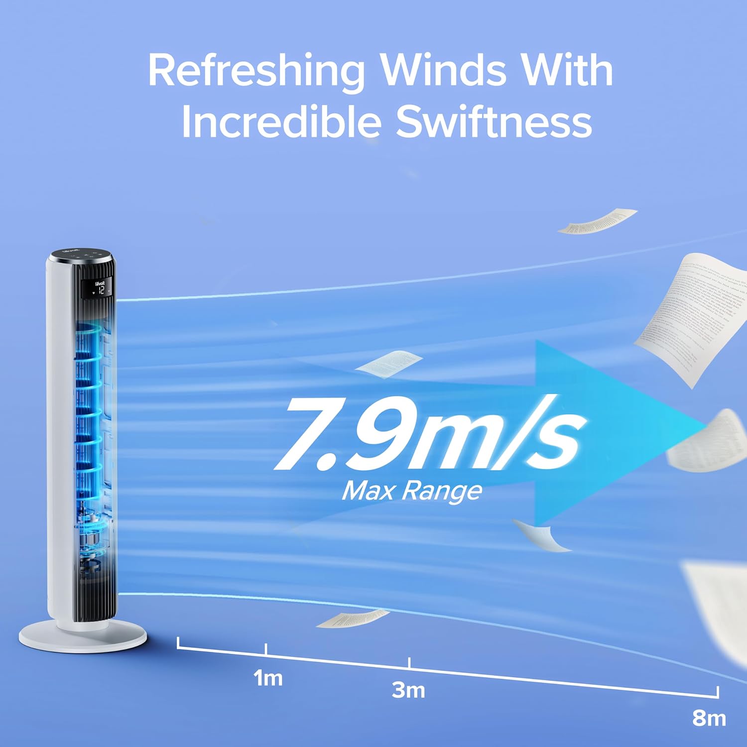 Detalle de Levoit LTF-F362-WCA Classic 36-Inch Tower Fan, 12 Speeds, 90° Oscillation