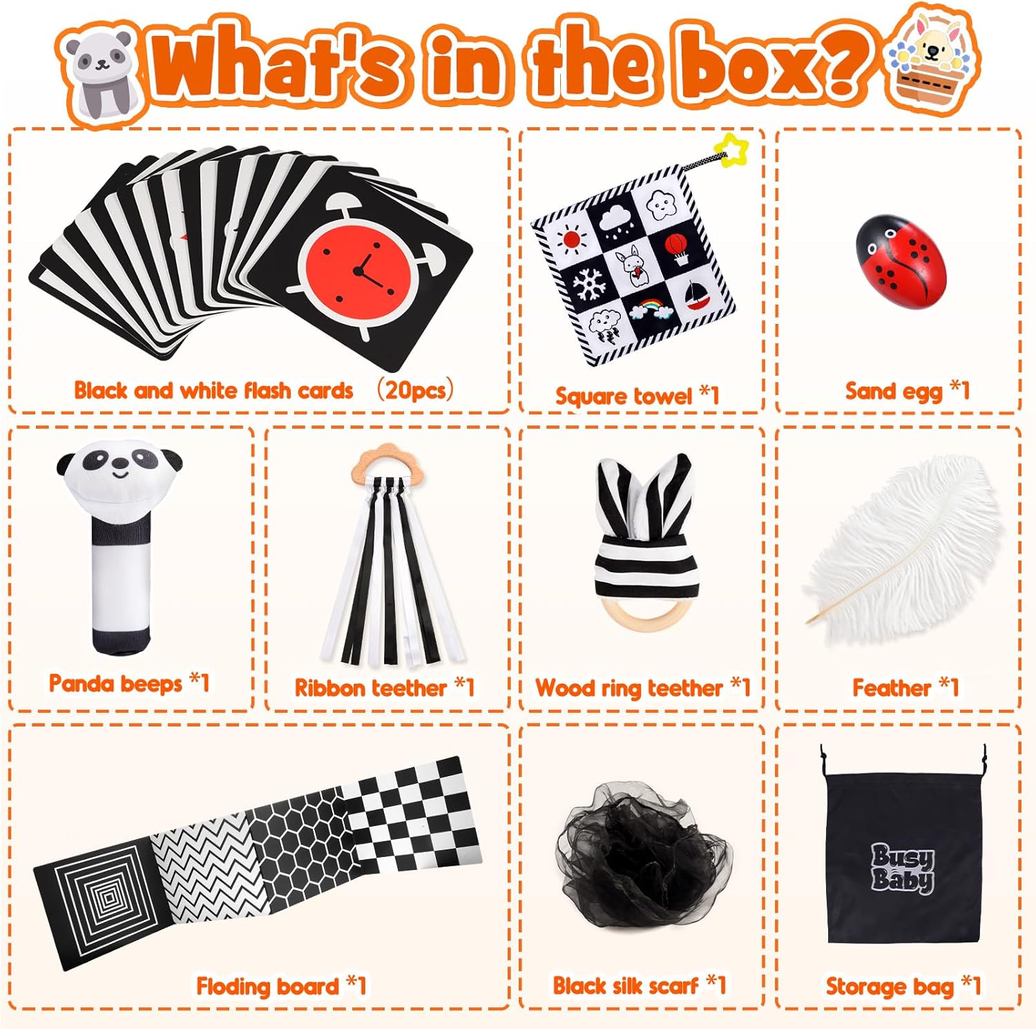 Thumbnail 4 de HappyKidsClub Black and White Sensory Toys for 0–6 Months 👶