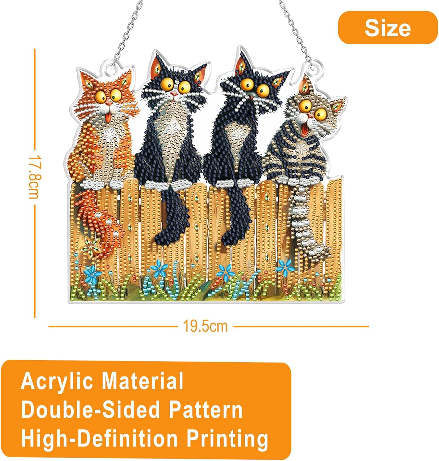 Detalle 2 de Yiminu.DS Diamond Painting Set – Katze, 5D Diamant Painting mit Acrylplatte