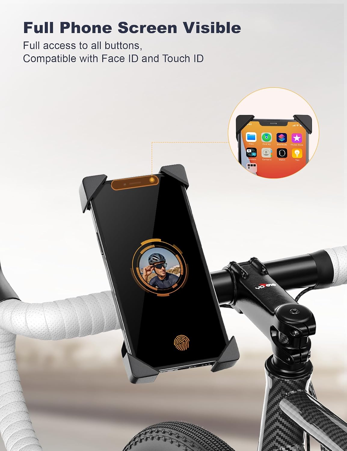 Thumbnail 6 de Grefay PB03AC fietstelefoonhouder, 360° draaibaar voor 3,5-6,5 inch