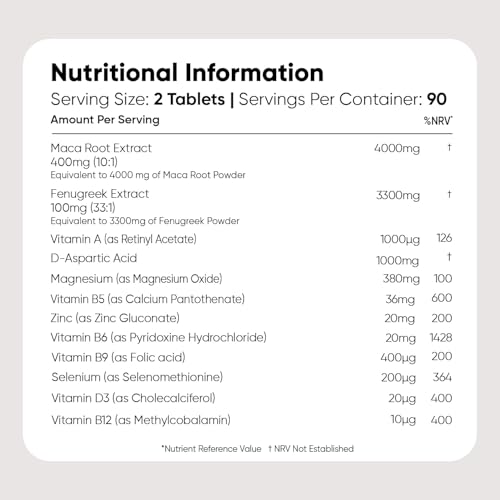 Detalle de WeightWorld Testosterone Supplements for Men – 180 Vegan Tablets (3 Months Supply)