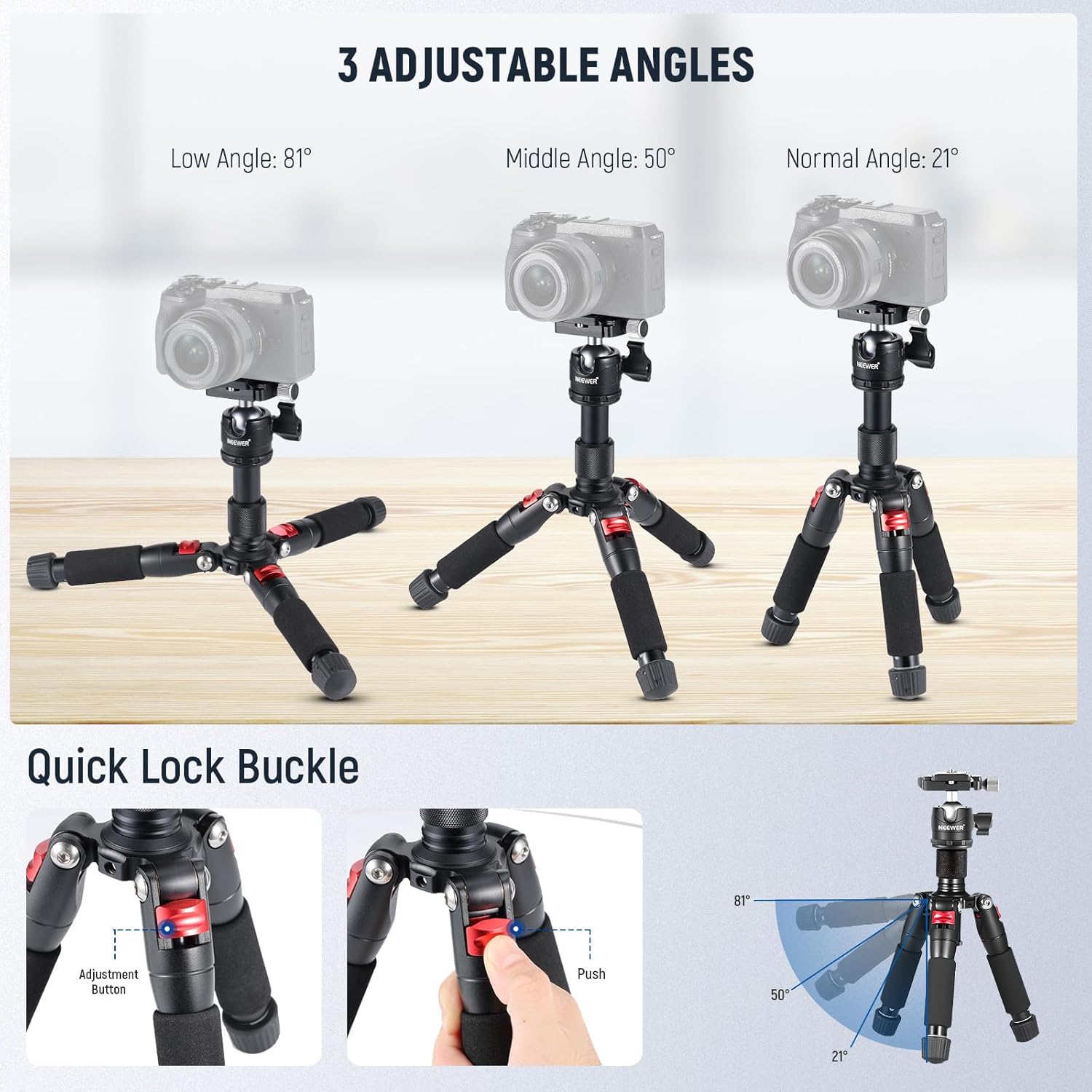 Detalle 2 de Neewer Portable Desktop Mini Tripod 50cm