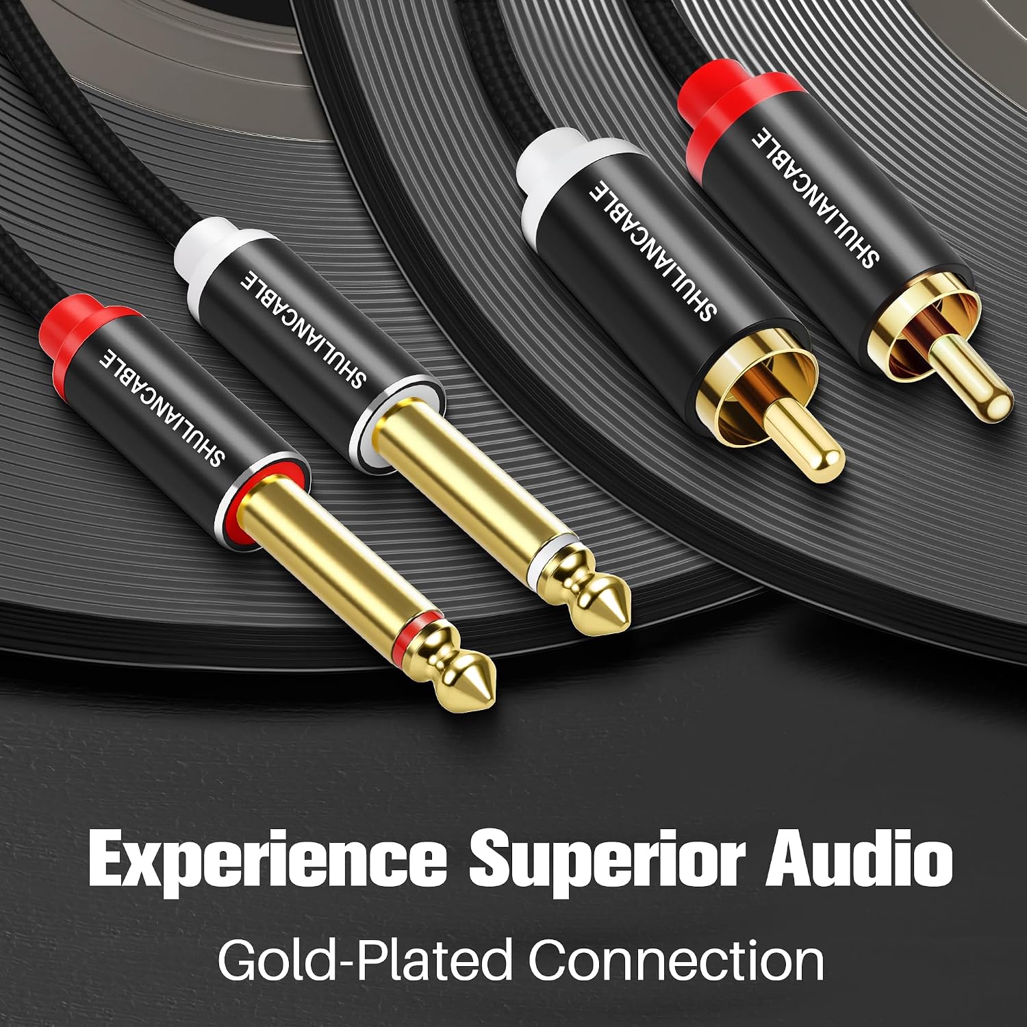 Detalle de SHULIANCABLE 1/4-Inch to RCA Audio Cable, 6.6 ft