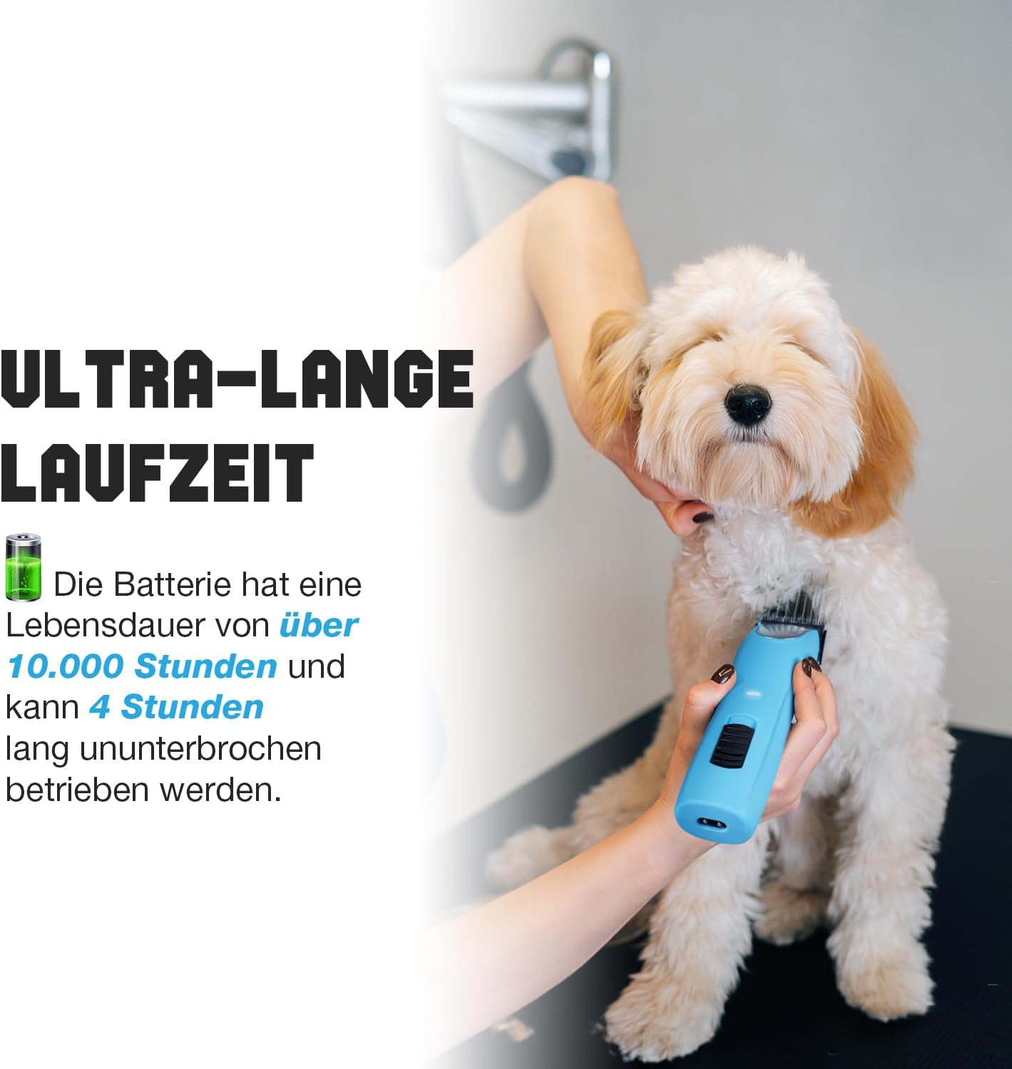 Detalle de FuzzyFix Professionelle Hundeschermaschine profi – leiser, kraftvoller Trimmer mit R-förmigen Klingen