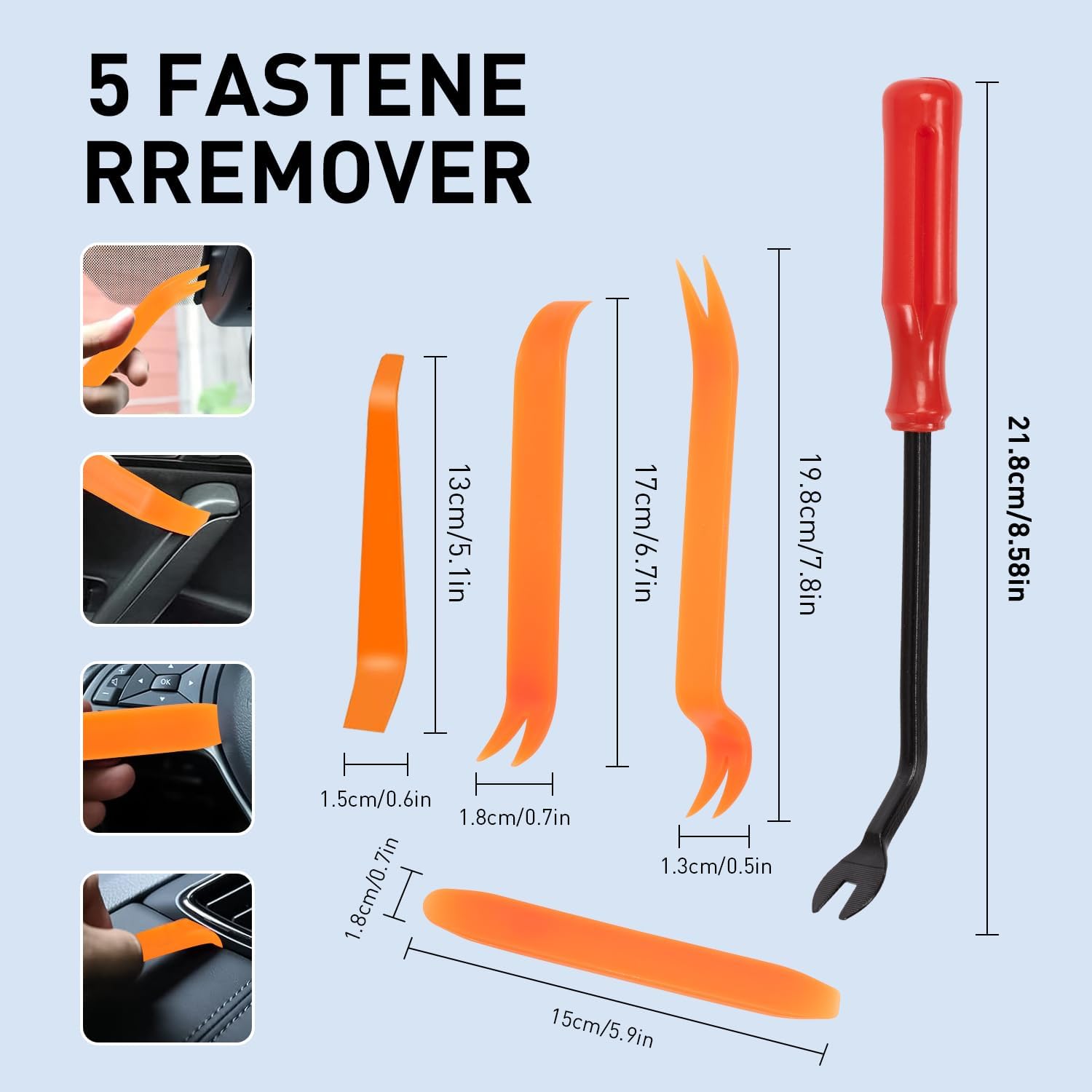 Detalle de 100pcs Car Trim Clips Kit (6 Types) with Trim Removal Tools – Nylon Push Retainer Fasteners for Door, Fender & More