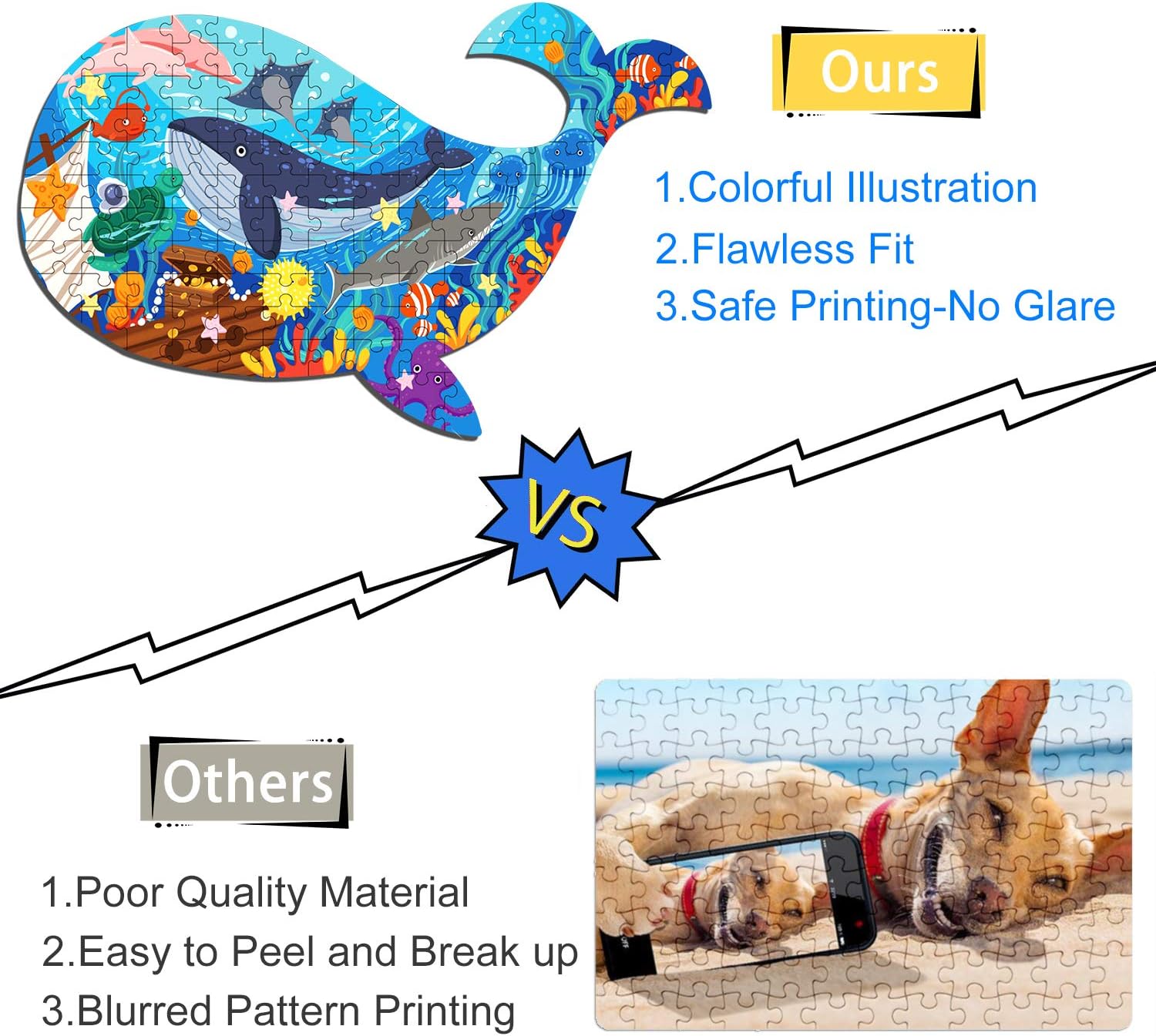 Thumbnail 5 de Ocean Whale Puzzle for Kids 4-10, 108 Large Thick Pieces – Non-Toxic Recycled Cardboard
