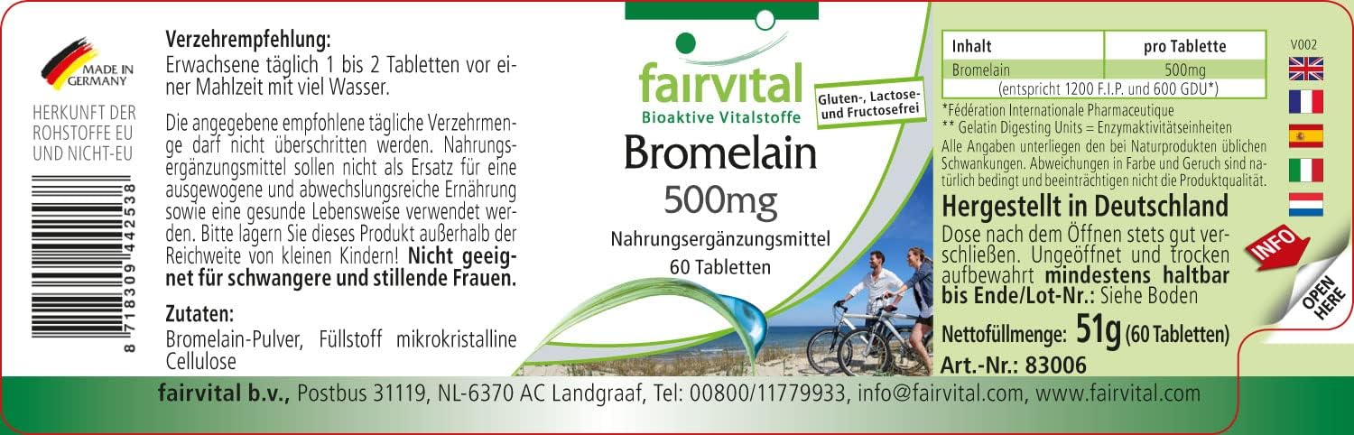 Thumbnail 1 de Bromelina 500mg Vegana - Enzima de Piña - Calidad Alemana 🌱