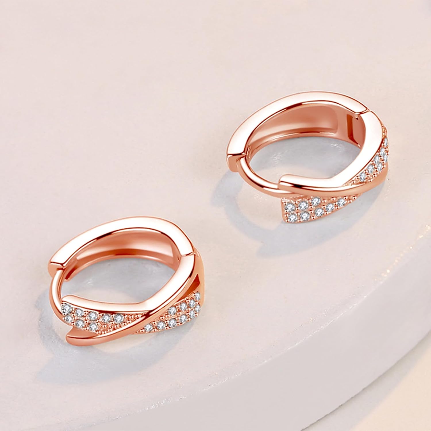 Detalle 2 de Creolen Silber 925 mit Zirkonia, 10 mm